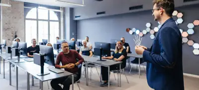 Foto von Gläserne 3D Fabrik Seminarraum
