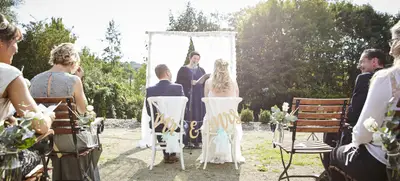 Foto von Hochzeit auf dem Weingut