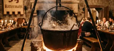 Foto von Weihnachtsfeier - Ritteressen in rustikalem Ambiente